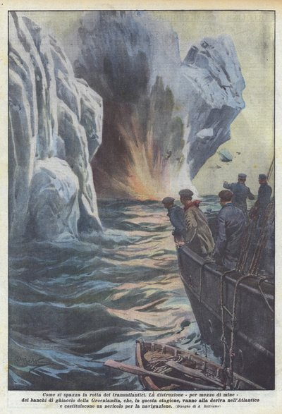 Come si spazza la rotta dei transatlantici da Achille Beltrame