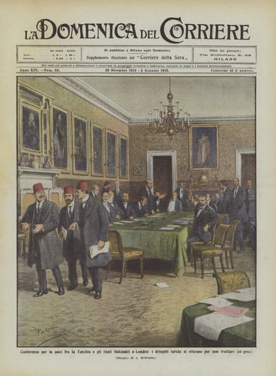 Conferenza per la pace fra la Turchia e gli Stati Balcanici a Londra, i delegati turchi da Achille Beltrame
