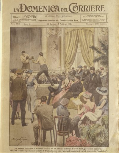 Illustrazione di copertina della festa di New York per i giovani da redimere da Achille Beltrame