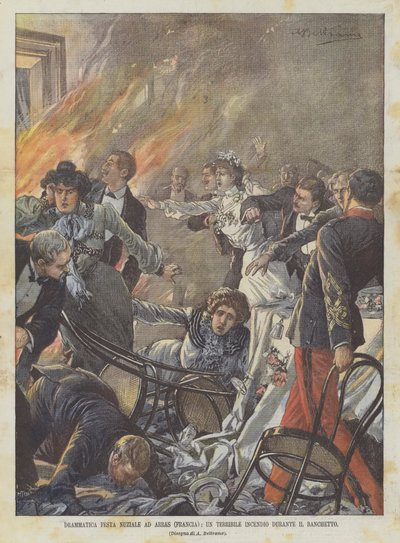 Drammatica festa nuziale ad Arras (Francia), un terribile incendio durante il banchetto da Achille Beltrame