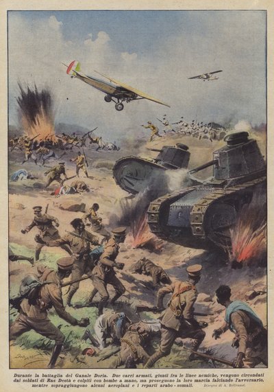 Durante la battaglia del Ganale Doria da Achille Beltrame