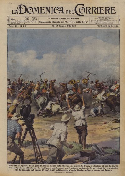 Durante la ripresa di un grande film di antica vita etiopica nel paese dei Galla, la finzione? da Achille Beltrame