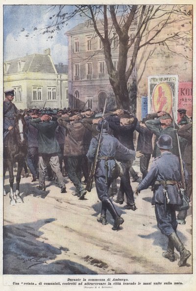 Durante la sommossa di Amburgo da Achille Beltrame