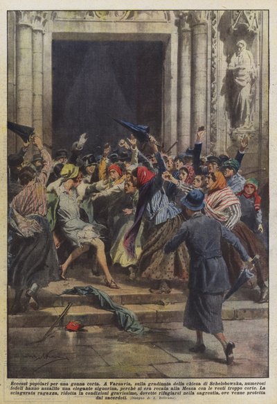 Eccessi popolari per una gonna corta da Achille Beltrame