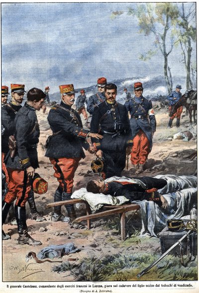 Episodio della guerra del 1914: Il generale Noel Edouard de Curieres de Castelnau (1851-1944), comandante dell