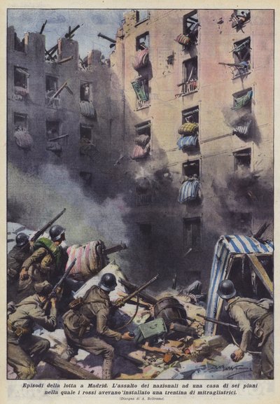 Episodi della lotta a Madrid da Achille Beltrame