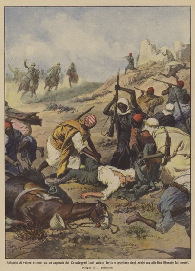 Episodio di valore attorno ad un caporale dei Cavalleggeri Lodi da Achille Beltrame