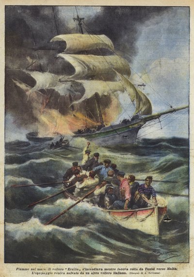 Fiamme sul mare da Achille Beltrame