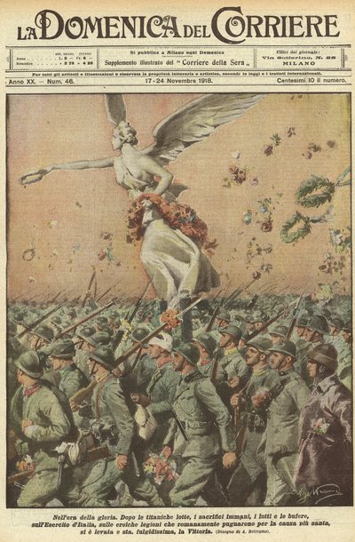 Prima Guerra Mondiale 1918 - Italia in guerra. Giorno della Vittoria. Nell