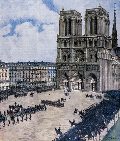 Funerale di Félix Faure alla Cattedrale di Notre Dame a Parigi nel 1899 Illustrazione di Achille Beltrame da Achille Beltrame