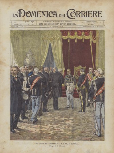 Gli auguri di Capodanno a S.M. il Re, al Quirinale da Achille Beltrame