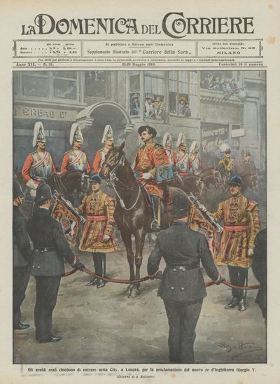 Gli araldi reali chiedono di entrare nella City, a Londra, per la proclamazione del nuovo da Achille Beltrame