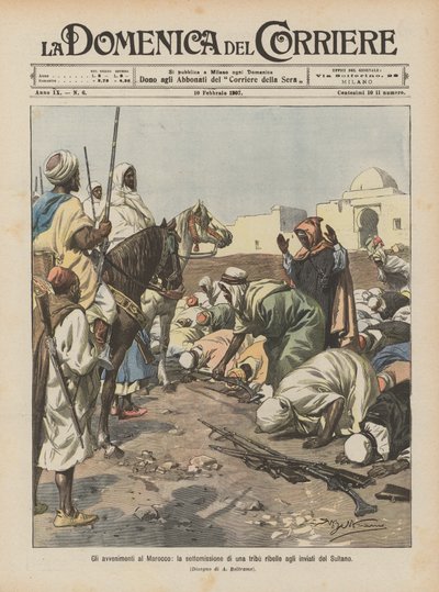 Gli avvenimenti in Marocco, la sottomissione di una tribù ribelle agli inviati del Sultano da Achille Beltrame