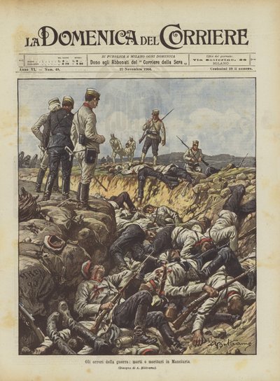Gli orrori della guerra, morti e morituri in Manciuria da Achille Beltrame
