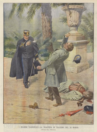I drammi passionali, la tragedia di Palermo del 25 marzo da Achille Beltrame