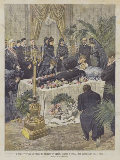 I reali visitano la salma di Umberto I, appena giunti a Monza, nel pomeriggio del 1 corrente da Achille Beltrame