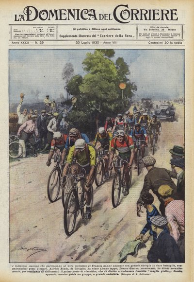 I campioni italiani che partecipano al Giro ciclistico di Francia hanno animato con grande energia da Achille Beltrame