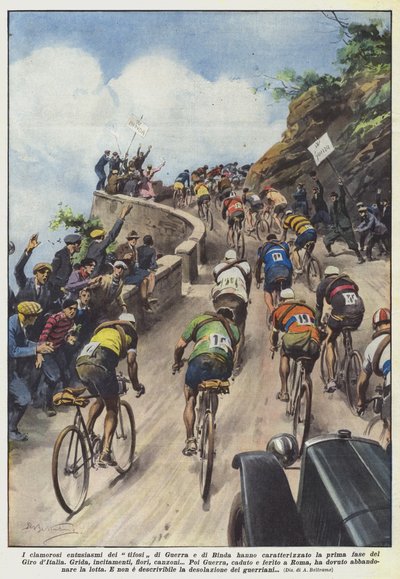 I clamorosi entusiasmi dei tifosi di Guerra e di Binda hanno caratterizzato la prima fase del Giro d