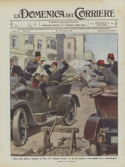 I delitti della politica, uccisione del Gran Visir Mahmud Scevket e di un suo aiutante da Achille Beltrame