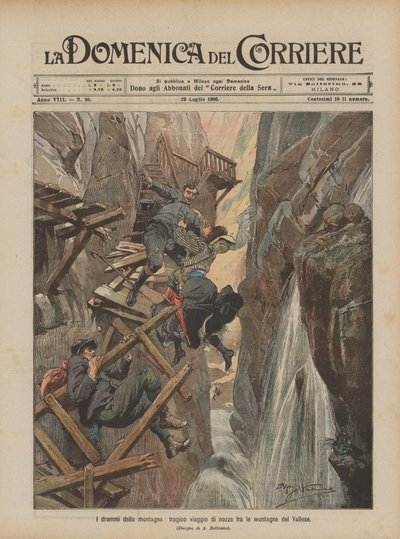 I drammi della montagna, tragico viaggio di nozze fra le montagne del Vallese da Achille Beltrame