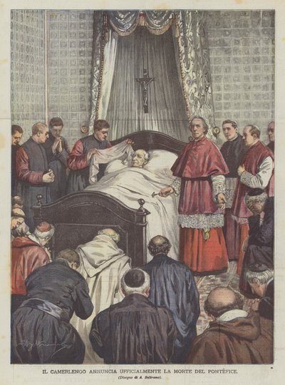 Il camerlengo annuncia ufficialmente la morte del pontefice da Achille Beltrame