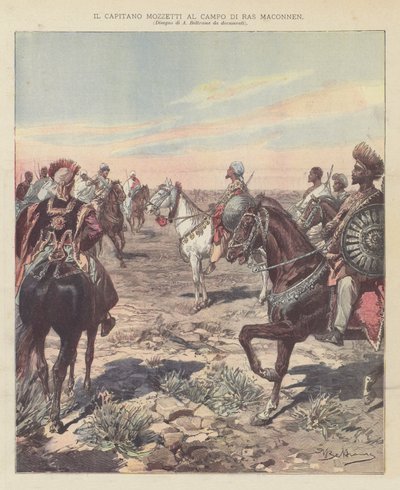 Il capitano Mozzetti al campo di Ras Maconnen da Achille Beltrame
