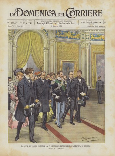 Il conte di Torino inaugura la V esposizione internazionale artistica di Venezia da Achille Beltrame