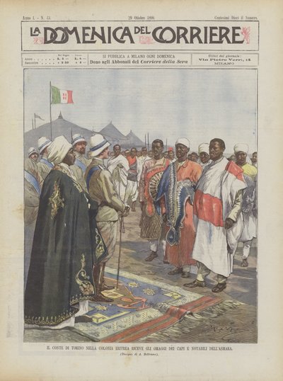 Il conte di Torino nella colonia Eritrea riceve gli omaggi dei capi e notabili dell