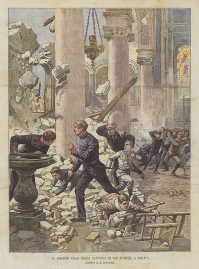 Il disastro nella chiesa cattolica di San Michele, a Berlino da Achille Beltrame