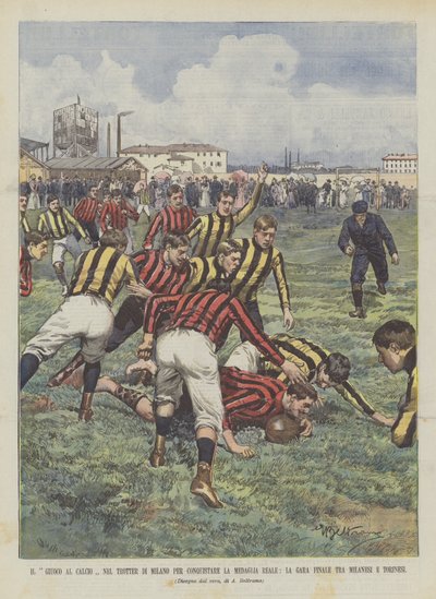 Il gioco al calcio nel Trotter di Milano per conquistare la medaglia reale, la gara finale tra milanesi e torinesi da Achille Beltrame