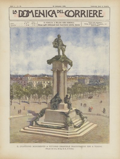 Il grandioso monumento a Vittorio Emanuele inauguratosi ieri a Torino da Achille Beltrame