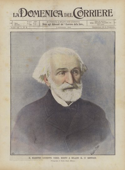 Il maestro Giuseppe Verdi, morto a Milano il 27 gennaio da Achille Beltrame