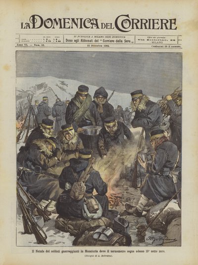 Il Natale dei soldati in guerra in Manciuria dove il termometro segna adesso 15° sotto zero da Achille Beltrame