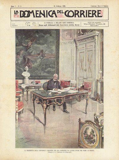 Il presidente della Repubblica Francese nel suo gabinetto da lavoro poche ore prima di morire da Achille Beltrame