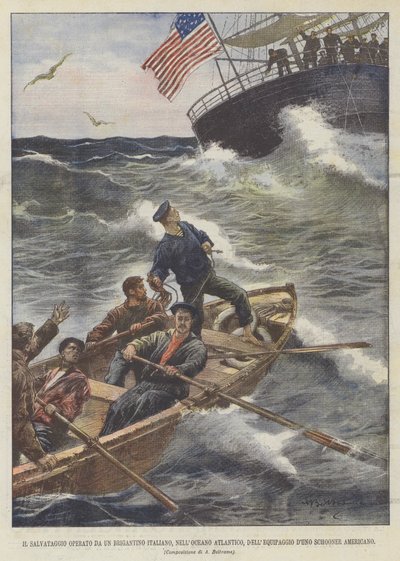 Il salvataggio operato da un brigantino italiano, nell