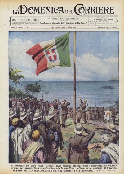 Il Tricolore sul lago Tana da Achille Beltrame