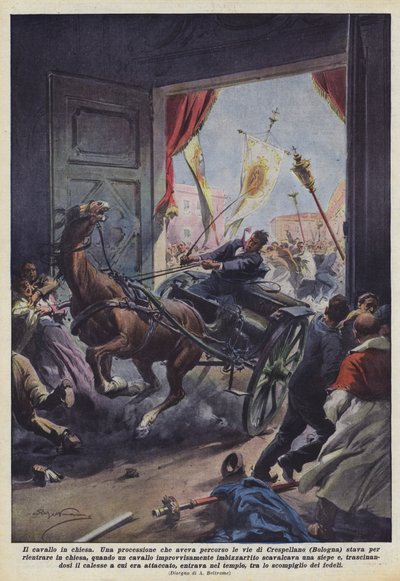 Il cavallo in chiesa da Achille Beltrame