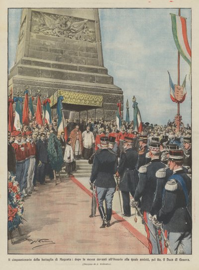 Il cinquantenario della battaglia di Magenta, dopo la messa davanti all