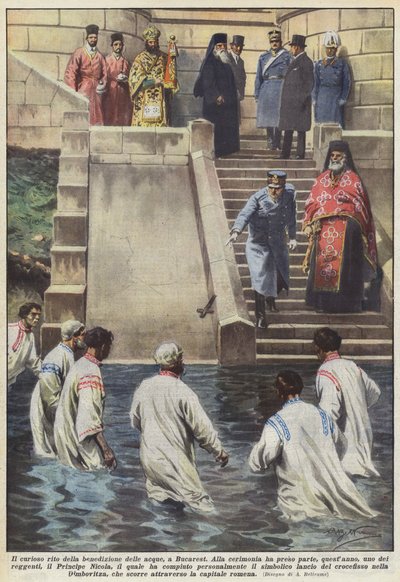 Il curioso rito della benedizione delle acque, a Bucarest da Achille Beltrame