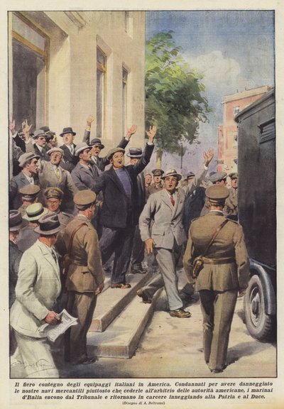 Il fiero contegno degli equipaggi italiani in America da Achille Beltrame