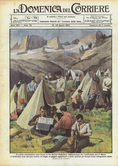 Il grande attendamento degli Uoeini in Val Masino (Valtellina) da Achille Beltrame