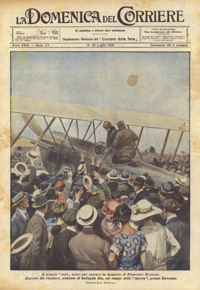 Il grande raid aereo per onorare la memoria di Francesco Baracca da Achille Beltrame