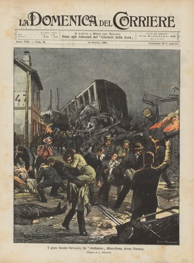 Il grave disastro ferroviario del direttissimo Milano-Roma, presso Piacenza da Achille Beltrame