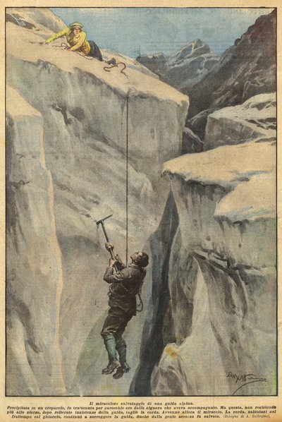Il miracoloso salvataggio di una guida alpina da Achille Beltrame