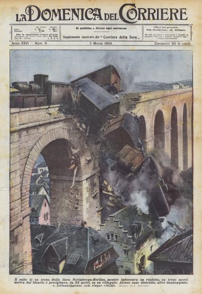 Il salto di un treno da Achille Beltrame