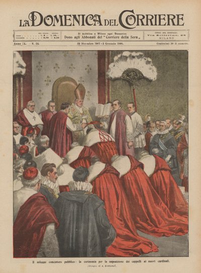 Il solenne concistoro pubblico, la cerimonia per la imposizione dei cappelli ai nuovi cardinali da Achille Beltrame