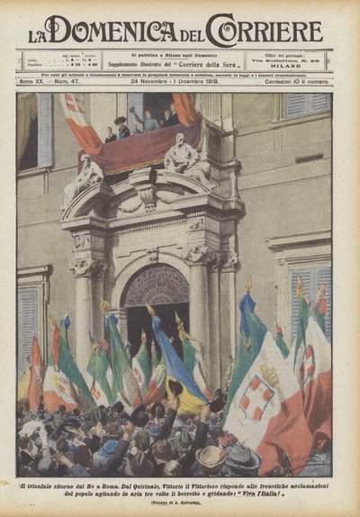 Il trionfale ritorno del Re a Roma da Achille Beltrame