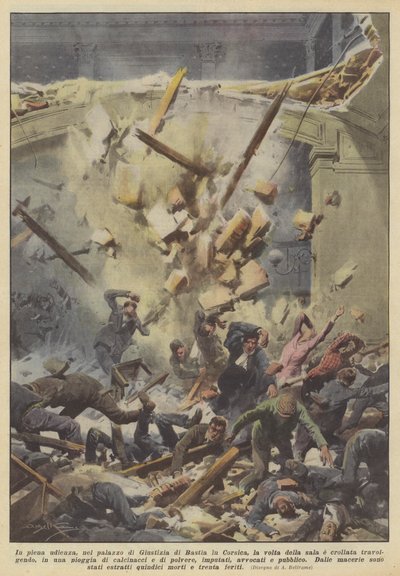 In piena udienza, nel palazzo di Giustizia di Bastia in Corsica, la volta della sala è crollata da Achille Beltrame