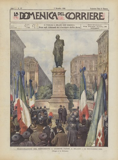 Inaugurazione del monumento a Giuseppe Parini, a Milano, 26 novembre 1899 da Achille Beltrame