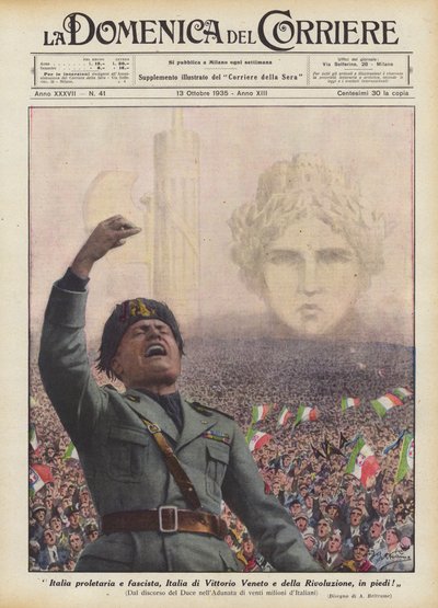 Italia proletaria e fascista, Italia di Vittorio Veneto e della Rivoluzione, in piedi! da Achille Beltrame